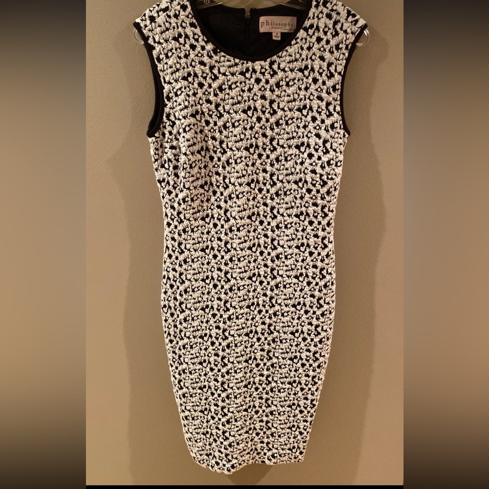 black and white floral patterned dress